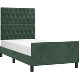  Posteljni okvir z vzglavjem temno zelen 90x190 cm žamet, (20902740) | Shoptok.si