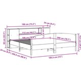  Krevet s regalom za knjige bez madraca 180x200 cm od borovine | shoptok.hr