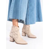 SEASTAR Beige openwork cowboy boots for women