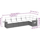  6-dijelni set vrtnih sofa od poliratana s jastucima crni | shoptok.hr