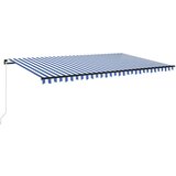  Tenda na ručno uvlačenje LED 500 x 350 cm plavo-bijela | shoptok.hr