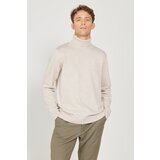 ALTINYILDIZ CLASSICS Men's Beige Melange Standard Fit Regular Fit Full Turtleneck Knitwear Sweater cene