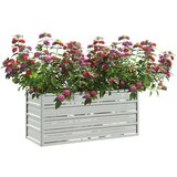 vidaXL Visoka greda 100x40x45 cm pocinkano jeklo srebrna | Shoptok.si