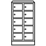 Wolf Omara z majhnimi predelki, 10 predelkov, VxŠ 990 x 600 mm, barva vrat ognjeno rdeča RAL 3000 | Shoptok.si
