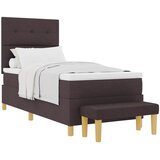  Krevet s opruga kutije Tamno smeđa 200 x 90 cm tkanina | shoptok.hr
