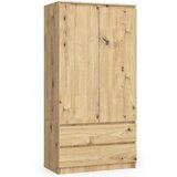 AKORD Garderobna Omara, 2 Vrata In 2 Predala, Hrast Artisan, (5000331637) | Shoptok.si