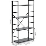 ModernHome LOFT polica za knjige, 4 razine Slike
