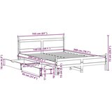  Okvir kreveta bez madraca bijeli 150x200 cm od masivne borovine | shoptok.hr