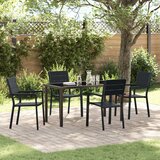 vidaXL 5-dijelni vrtni trpezarijski set Crna HDPE | shoptok.hr