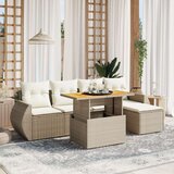 vidaXL 6-dijelni set vrtnih sofa s jastucima bež od poliratana | shoptok.hr