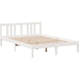  Krevet s regalom z knjige bez madraca bijeli 150x200cm borovina | shoptok.hr