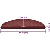 vidaXL Podloge za stopnice 30 kosov Rdeča 56x17x3 cm | Shoptok.si
