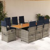vidaXL 9-dijelni vrtni blagovaonski set od poliratana s jastucima bež | shoptok.hr