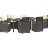  Vrtni set za objed s jastukom 7 pcs Svjetlosiva i Krem PP | shoptok.hr