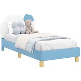  Krevet za djecu s uzglavljem s uzglavljem Plava 80 x 160 cm PU | shoptok.hr
