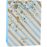 Paper Gift Bag Blue Pink Glitter 23 x 18 x 10.5 cm | shoptok.hr