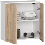 AKORD Fin Viseča Kopalniška Omarica, 2 Vrata, Bela/Hrast Sonoma, (5000332643) | Shoptok.si