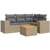 Maison Chic Seti vrtnega pohištva - Vrtna garnitura - Vrtni pohištvo set 5-delna z blazinami bež poli ratan, (21815213) | Shoptok.si