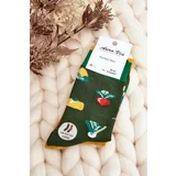Kesi Men's mismatched socks, vegetable green and yellow
