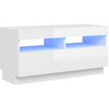 Furnova TV omarica z LED lučkami visok sijaj bela 80x35x40 cm, (21924329) | Shoptok.si
