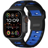 INF Eleganten silikonski pašček za Apple Watch Series 1-10 Black+Blue, (5000079401) | Shoptok.si