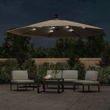  Konzolni vrtni suncobran LED s metalnim stupom 350 cm smeđesivi | Eponuda.com