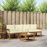  Set vanjskih sofa s jastukom 5 pcs Prirodna i krem | Eponuda.ba