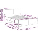  Okvir za krevet s uzglavljem Sonoma hrast 140 x 200 cm - sonoma hrast 140 x 190 cm | shoptok.hr