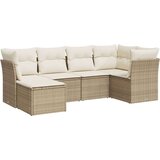 vidaXL 6-dijelni set vrtnih sofa s jastucima bež od poliratana | shoptok.hr