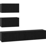 vidaXL TV kabinet 4 pcs Črni hrast 80 x 30 x 30 cm Konstruiran les | Shoptok.si