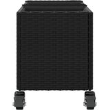  Vrtna sadilica s kotačima 3 posude crna 107x32x38 cm poliratan | shoptok.hr