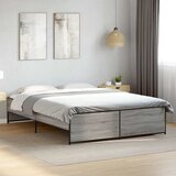  Okvir kreveta boja hrasta 160x200 cm konstruirano drvo i metal | shoptok.hr