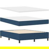 vidaXL Krevet s podnicom s madracem i klupom plavi 140x190 cm tkanina | shoptok.hr
