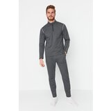 Trendyol Men's Anthracite Bedstead Stitched Regular Fit 2 Yarn Knitted Pajamas Set | Shoptok.si