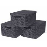 Curver kutije za pohranu Style s poklopcem 3 kom vel. M antracit | shoptok.hr