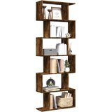 Pregrada regal za knjige 6 razina hrast 70x24x193 cm drveni | Eponuda.com