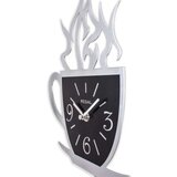 WALLXPERT dekorativni metalni zidni sat coffee cup silver | ePonuda.com