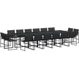  17dijelni vrtni blagovaonski set s jastucima crni od tekstilena | shoptok.hr