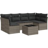 Maison Chic Seti vrtnega pohištva - Vrtna garnitura - Vrtni pohištvo set 7-delna z blazinami siv poli ratan, (21801517) | Shoptok.si