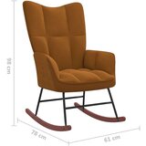  Stolica za ljuljanje s osloncem za noge smeđa baršunasta | shoptok.hr