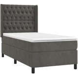  box spring s madracem LED tamnosivi 90x190 cm baršun | shoptok.hr