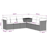  Set sofe 7 kom. Crna 234 x 234 x 85 cm Poli Rattan i čelik | shoptok.hr