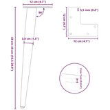 Noge kavne mize stožčaste oblike 4 kosi naravno jeklo 42-43 cm, (21828684) | Shoptok.si