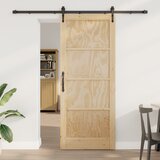 vidaXL drsna vrata z nastavitvenim kompletom 'ORKDAL'masivni les bor | Shoptok.si