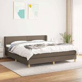  Box spring postelja z vzmetnico taupe 160x200 cm blago | Shoptok.si