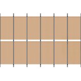  Razdjelnik prostora s 6 panela Bež 300 x 200 cm Tkanina | Eponuda.com