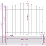  Vrtna ograda Woerden s vrhom koplja čelik 170x150 cm crna | shoptok.hr