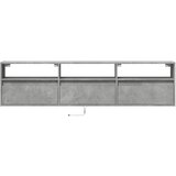  Zidni TV ormarić s LED svjetlima siva boja betona 180x31x45 cm | Eponuda.com