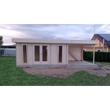 Male kuće Drvena vrtna kuća ORIENTAL 5 + SD300 470 × 320 cm sa šindrom | shoptok.hr