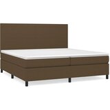  Krevet s oprugama i madracem tamnosmeđi 200x200 cm od tkanine | shoptok.hr